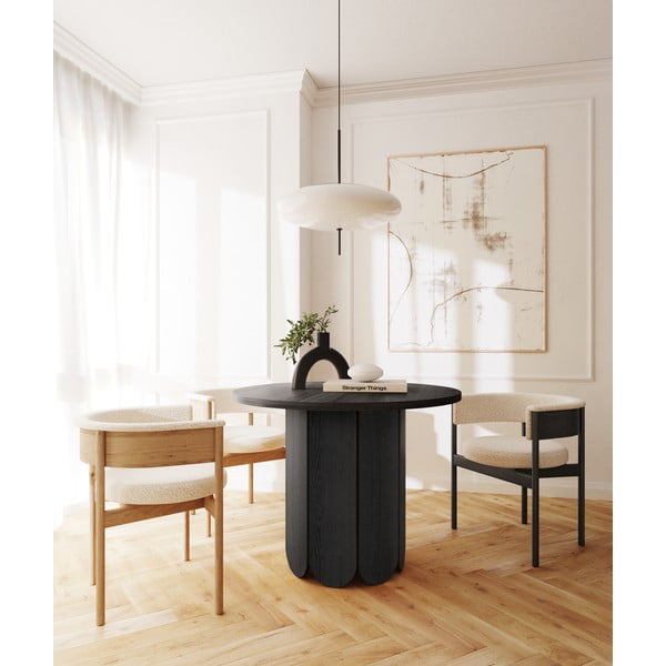 Apvalios formos valgomojo stalas iš ąžuolo ø 98 cm Soft – Woodman-image-2