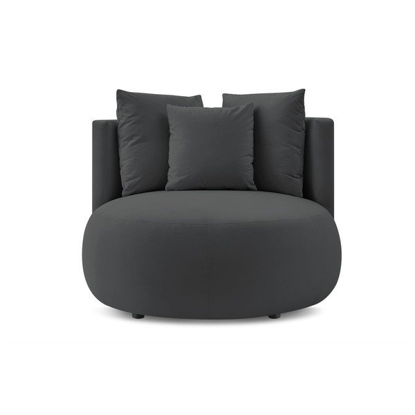 Tamsiai pilkos spalvos krėslas iš velveto Cesar – Bobochic Paris-image-3