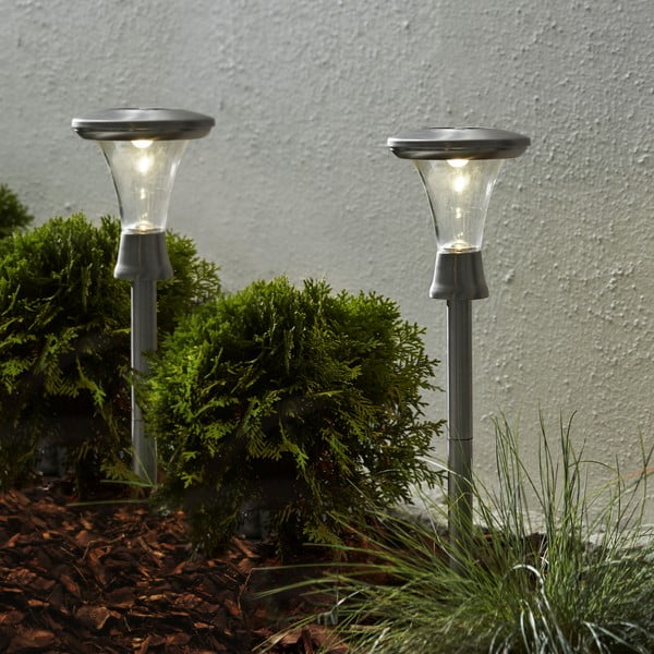 2 lauko saulės LED šviestuvų rinkinys Star Trading Turin, aukštis 47 cm-image-1