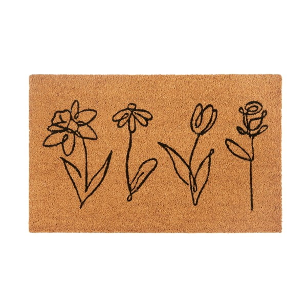 Iš kokoso pluošto grindų kilimėlis 40x70 cm Wildflowers – Hanse Home