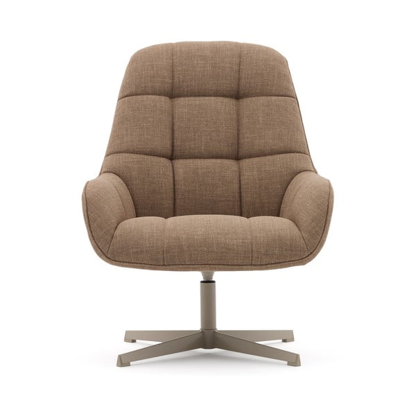 Rudos spalvos pasukamas krėslas Jaspe – Kave Home-image-2