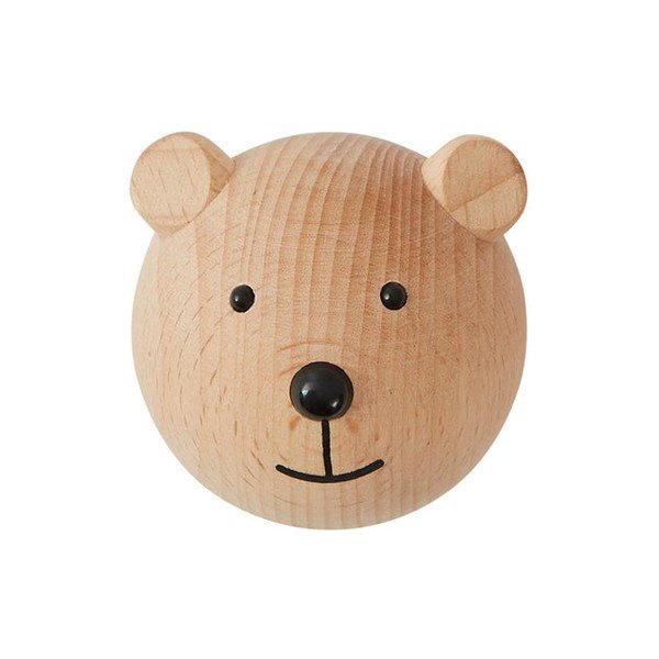 Sieninis natūralios spalvos iš buko masyvo kablys Bear – OYOY Mini