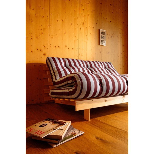 Bordo spalvos/šviesiai mėlynos spalvos sulankstoma sofa 140 cm Roots – Karup-image-3