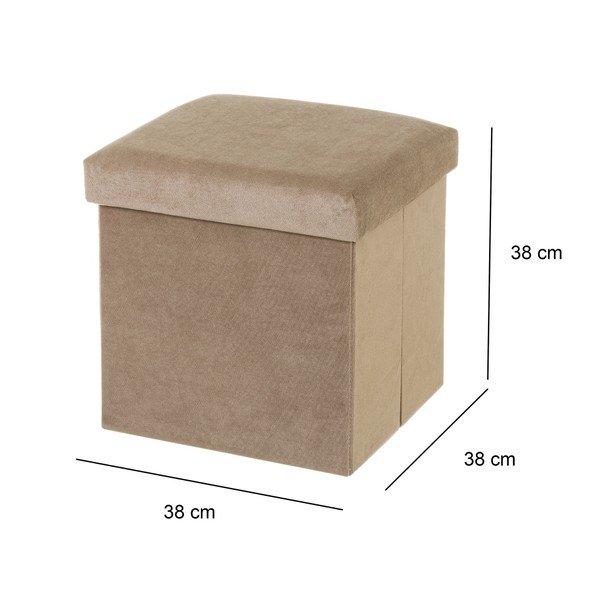 Pufas smėlio spalvos iš velveto Velvet – Casa Selección-image-3