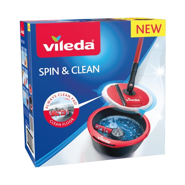 Kibiro ir šepečio rinkinys grindims valyti Vileda Spin & Clean-image-4