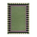 Rankų darbo iš vilnos kilimas žalios spalvos/violetinės spalvos 160x230 cm Kai Wool Border – Flair Rugs