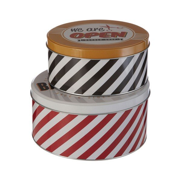 2 skardinių dėžučių rinkinys Premier Housewares Barber Shop-image-4