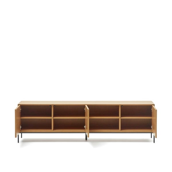 TV spintelė natūralios spalvos iš ąžuolo 195x55 cm Vedrana – Kave Home-image-2