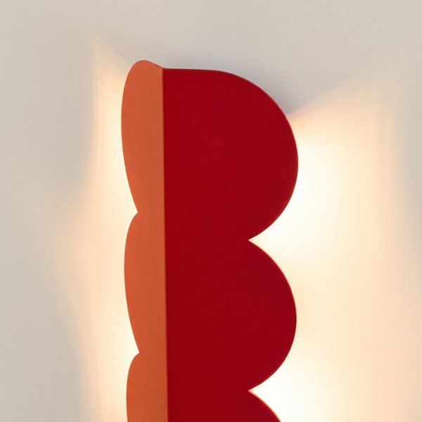 Raudonos spalvos iš aliuminio sieninė lempa BISCUIT – Thoro-image-3