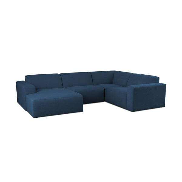 Iš boucle kampinė sofa tamsiai mėlynos spalvos („U“ formos) Roxy – Scandic-image-1
