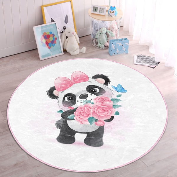 Vaikiškas kilimas baltos spalvos ø 100 cm Comfort – Mila Home-image-4
