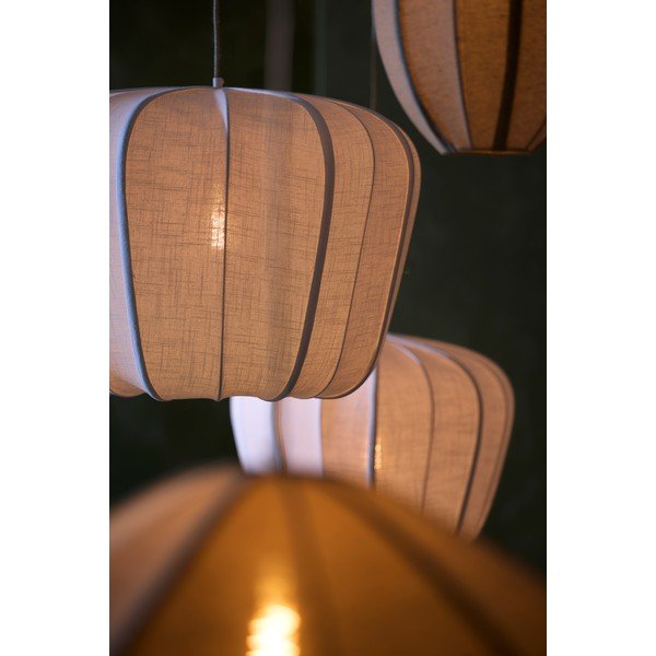 Kreminės spalvos kabantis šviestuvas su tekstiliniu gaubtu Zubedo – Light & Living-image-1