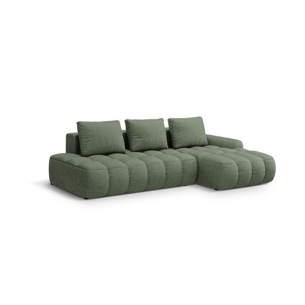 Žalios spalvos sulankstoma/su sandėliavimo vieta kampinė sofa (su dešiniuoju kampu/su gultu) Linz – Cosmopolitan Design-image-2