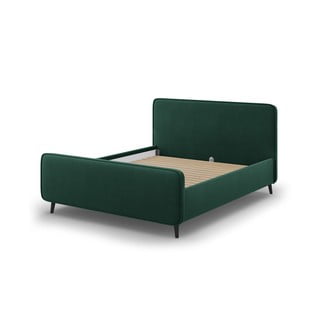 Žalios spalvos minkšta dvigulė lova su grotelėmis 160x200 cm Kaia - Micadoni Home
