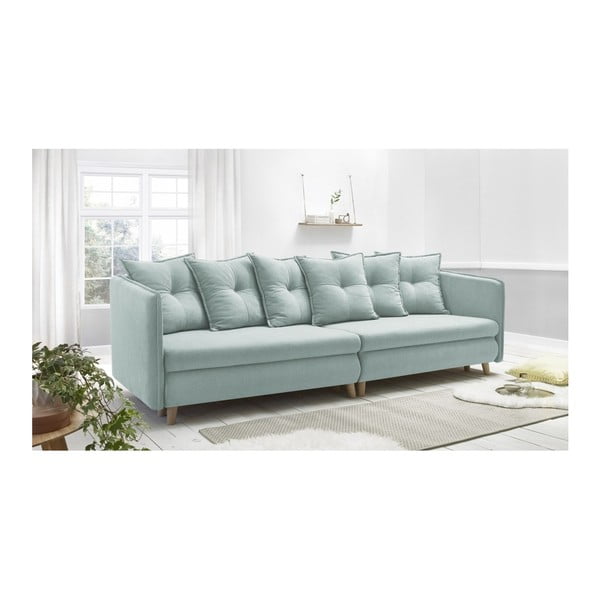 Pastelinės mėlynos spalvos sofa-lova Bobochic Paris Riga
