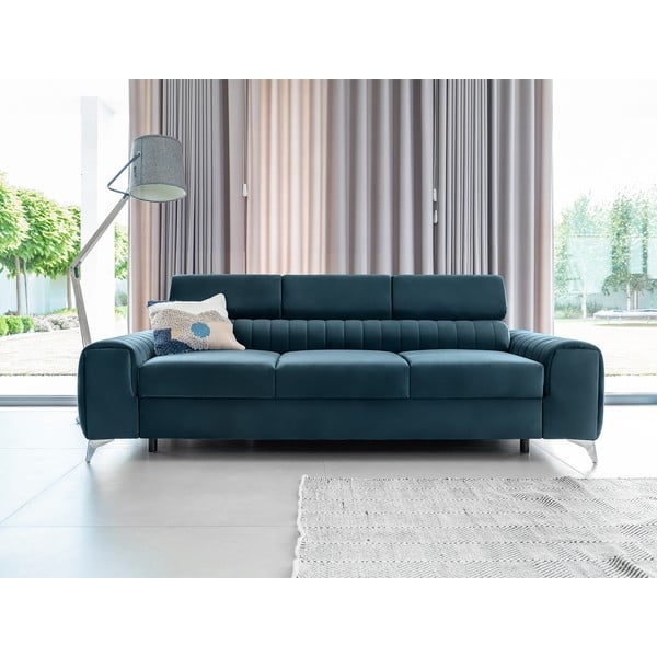 Mėlynos spalvos iš velveto sulankstoma sofa 261 cm Laurence – ELTAP-image-3