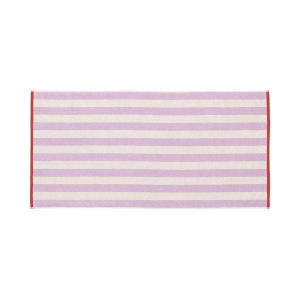 Levandų spalvos/kreminės spalvos iš frote audinio iš medvilnės vonios rankšluostis 70x140 cm Gobo – noo.ma-image-2