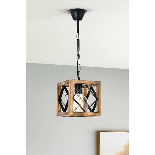 Pakabinamas šviestuvas iš eglės medienos Zikzak Rustik-image-1