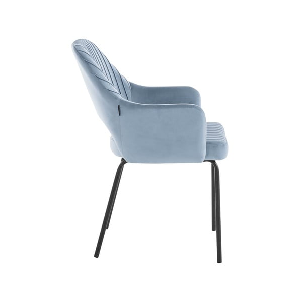 Šviesiai mėlynos spalvos aksominės valgomojo kėdės (2 vnt.) Britney - Støraa-image-4