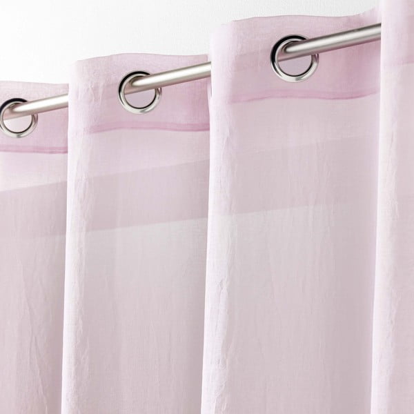 Rožinės spalvos permatoma užuolaida 140x280 cm Telma – douceur d'intérieur-image-1