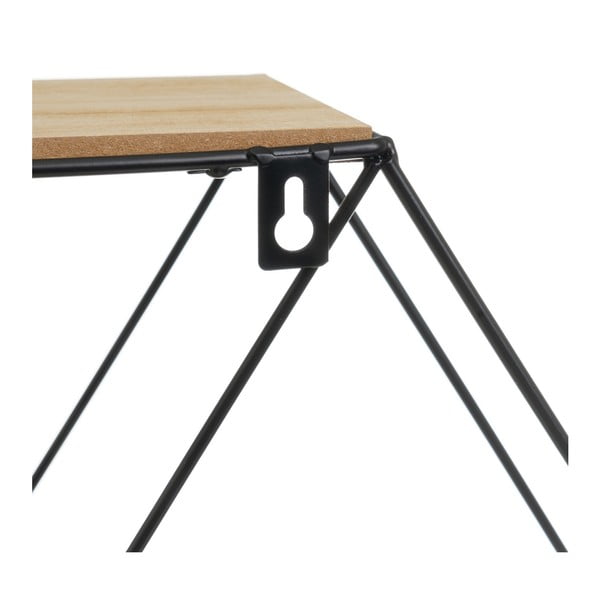 Kelių aukštų sieninė lentyna juodos spalvos/natūralios spalvos 50 cm – Casa Selección-image-2