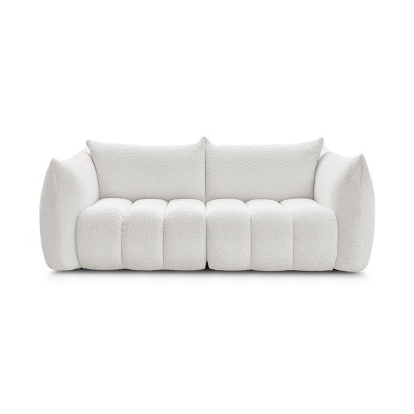 Baltos spalvos sofa iš boucle 234 cm Azra – Bobochic Paris