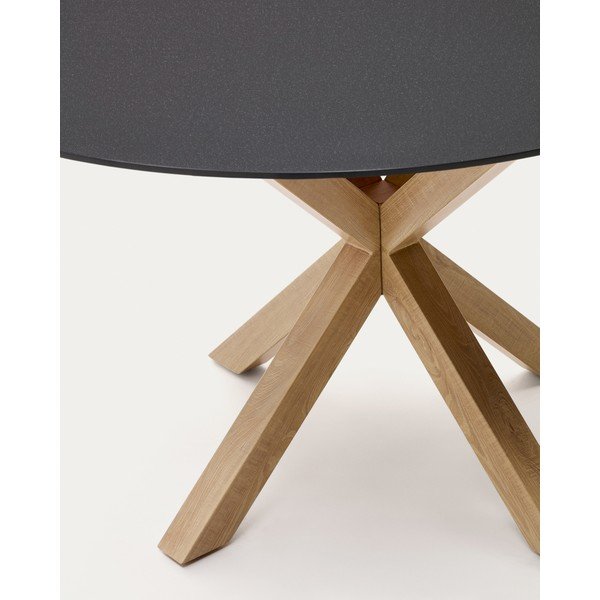 Apvalios formos valgomojo stalas su stikliniu stalviršiu ø 150 cm Argo – Kave Home-image-1