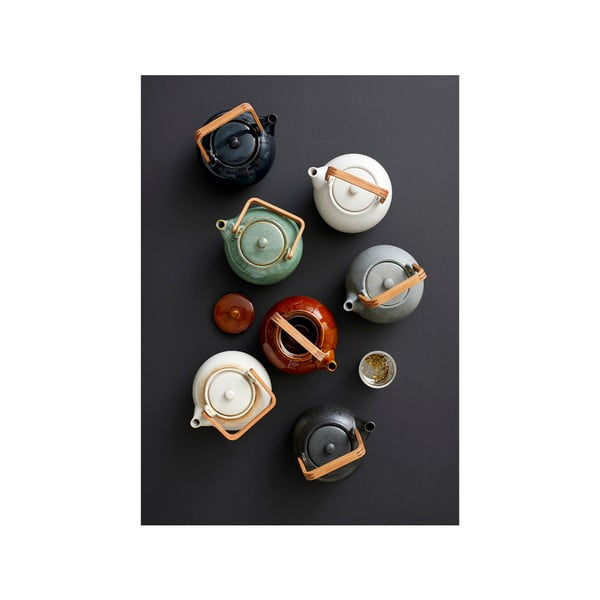 Gintarinės spalvos iš keramikos su koštuvu arbatinukas 1,2 l Gastro Amber – Bitz-image-3