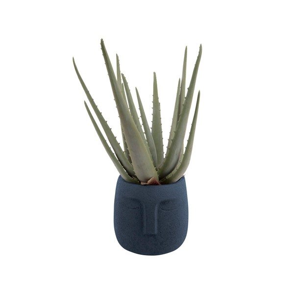 Tamsiai mėlynas keraminis vazonas PT LIVING Face, ø 12,5 cm-image-2