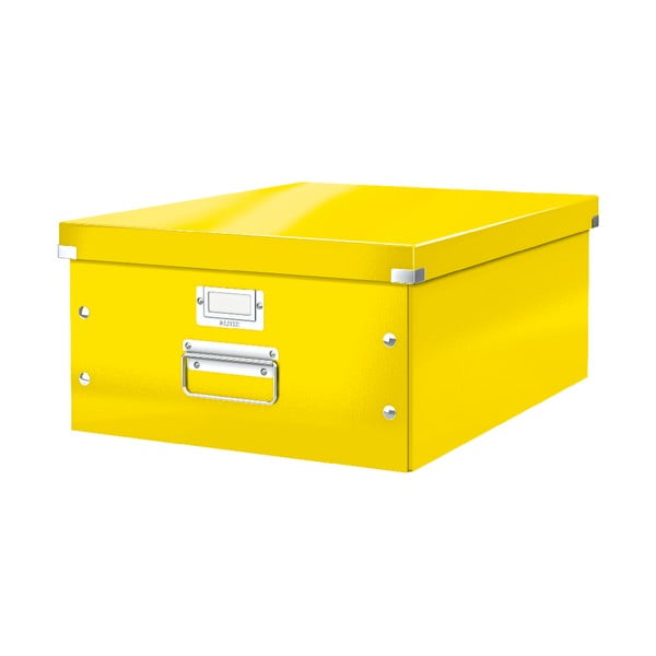 Iš kartono daiktadėžė geltonos spalvos su dangčiu 37x48x20 cm Click&Store – Leitz
