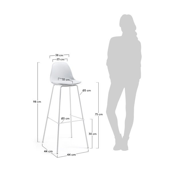 2 šviesiai pilkų baro kėdžių rinkinys "La Forma Lysna-image-1