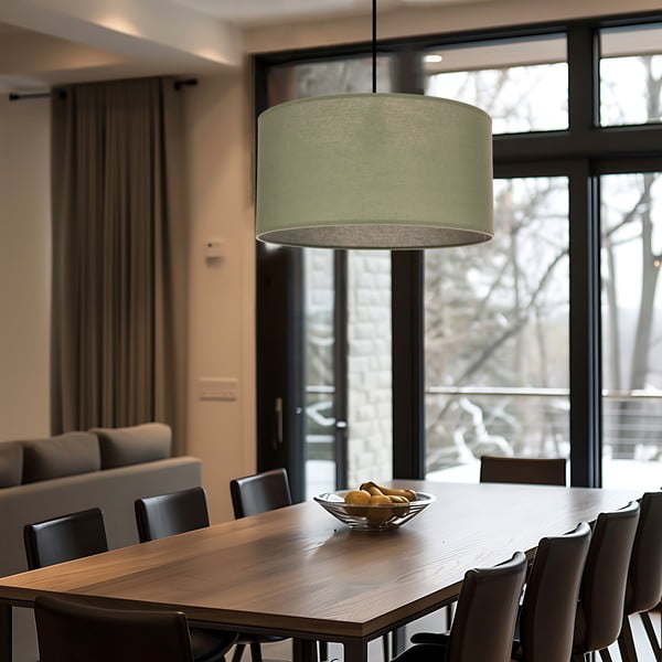 Žalios spalvos kabantis šviestuvas ø 40 cm su tekstiliniu gaubtu Shanti – Candellux Lighting-image-3
