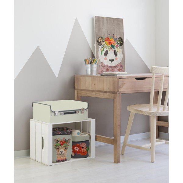 2 audinių krepšeliai, komplektas iš 2 dalių Floral Llama - Little Nice Things-image-1