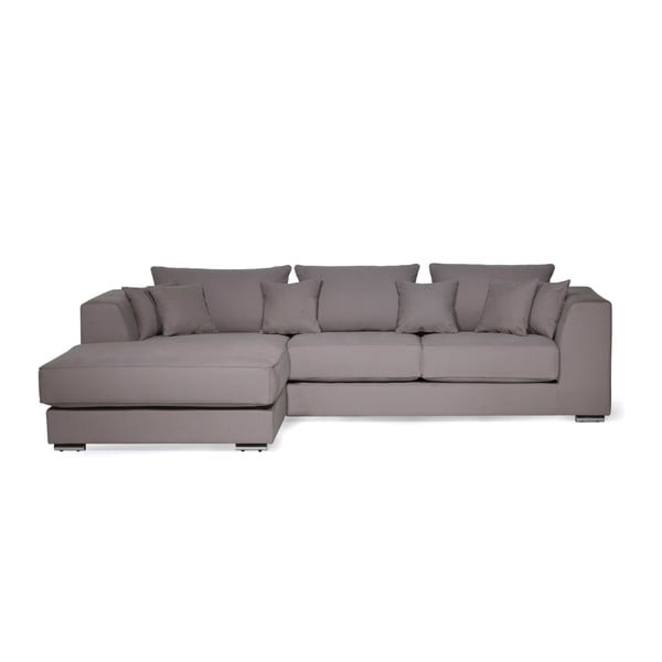 "Scandic Eliot" pilka kampinė sofa su kairiuoju šezlongu