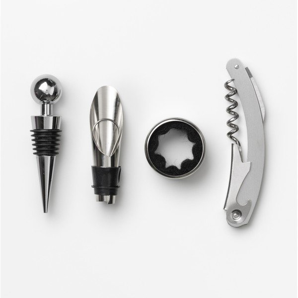 Iš nerūdijančio plieno vyno aksesuarų rinkinys The Essentials Wine Tools – Printworks