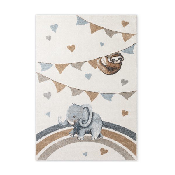 Kreminės spalvos vaikiškas kilimas 160x230 cm Walk like an Elephant Rainbow Party – Villeroy&Boch