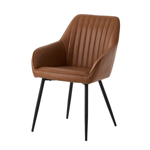 Rudos spalvos iš audinio valgomojo kėdžių komplektas su porankiais 2 vnt. Nolan Stripe – Unique Furniture-image-2