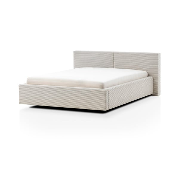 Dvigulė lova smėlio spalvos audiniu dengta 180x200 cm Cube – Meise Möbel