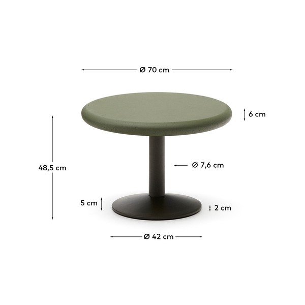 Apvalios formos sodo valgomojo stalas su betoniniu stalviršiu ø 70 cm Esilda – Kave Home-image-4