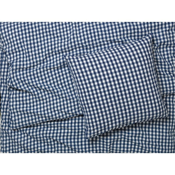 Viengulė/itin ilga patalynė baltos spalvos/tamsiai mėlynos spalvos banguotos tekstūros 140x220 cm Bæk&Bølge – JUNA-image-1