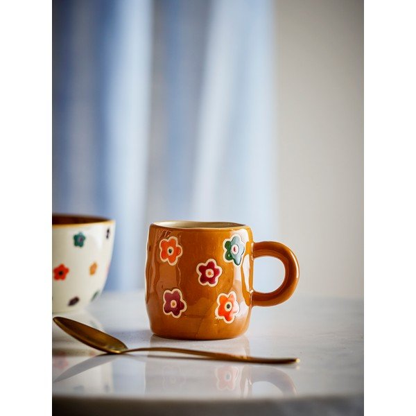 Rudos spalvos iš akmens masės vaikiškas puodelis 130 ml Addy – Bloomingville Mini-image-1