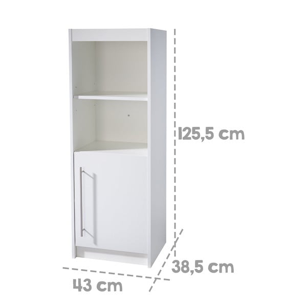 Baltos spalvos vaikiška knygų spinta 43x126x38,5 cm Maren – Roba-image-4