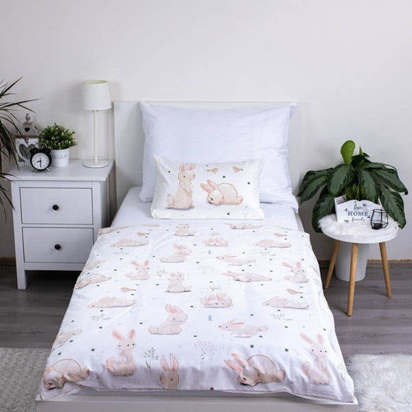 Iš medvilnės vaikiška patalynė vaikiškai lovai 100x135 cm Bunnies – Jerry Fabrics-image-2