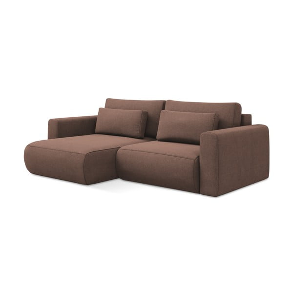 Rožinės spalvos sulankstoma/su sandėliavimo vieta kampinė sofa (su kairiuoju kampu/su gultu) Kapua – Makamii-image-3