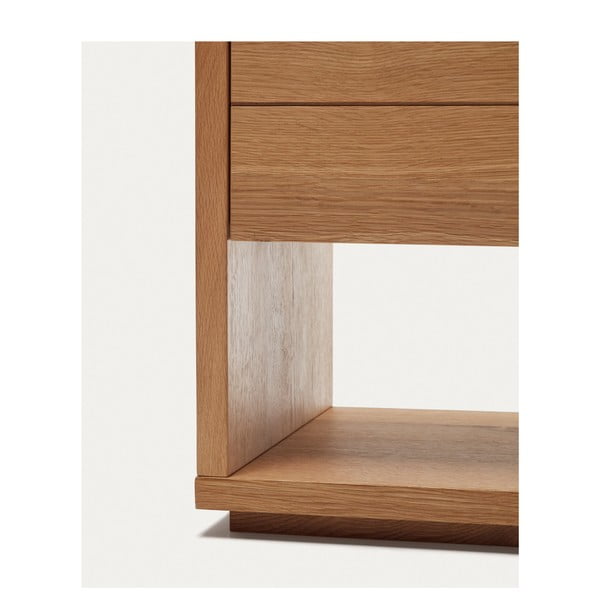 Žema šoninė spintelė natūralios spalvos iš ąžuolo 200x74 cm Alguema – Kave Home-image-3