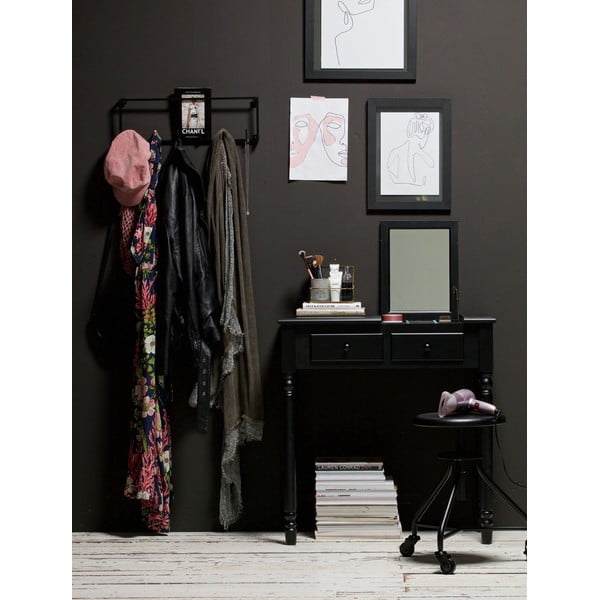 Juodas pušies medienos tualetinis staliukas WOOOD Romy-image-1