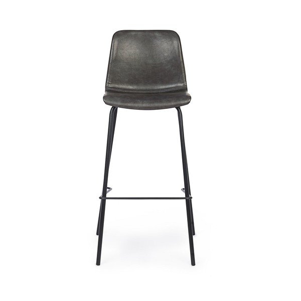 Tamsiai pilkos spalvos iš audinio baro taburetė (sėdynės aukštis 75 cm) Kyra – Bizzotto-image-2
