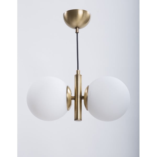 Kabantis šviestuvas baltos spalvos/auksinės spalvos ø 15 cm su stiklo gaubtu Monera – Squid Lighting-image-1