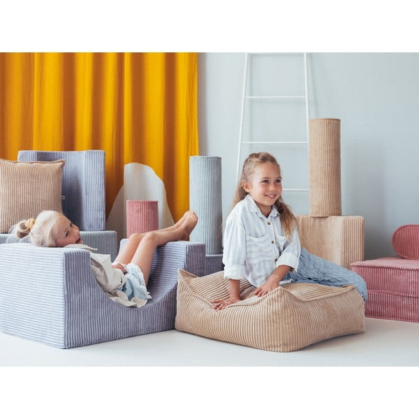 Mėlynos spalvos iš velveto putų žaidimų rinkinys 75x49x37 cm Rainbow Montessori – Wigiwama-image-3