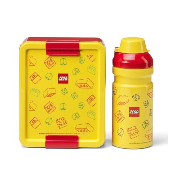 Geltonos spalvos iš plastiko vaikiškos pietų dėžutės 2 vnt. Brick – LEGO®